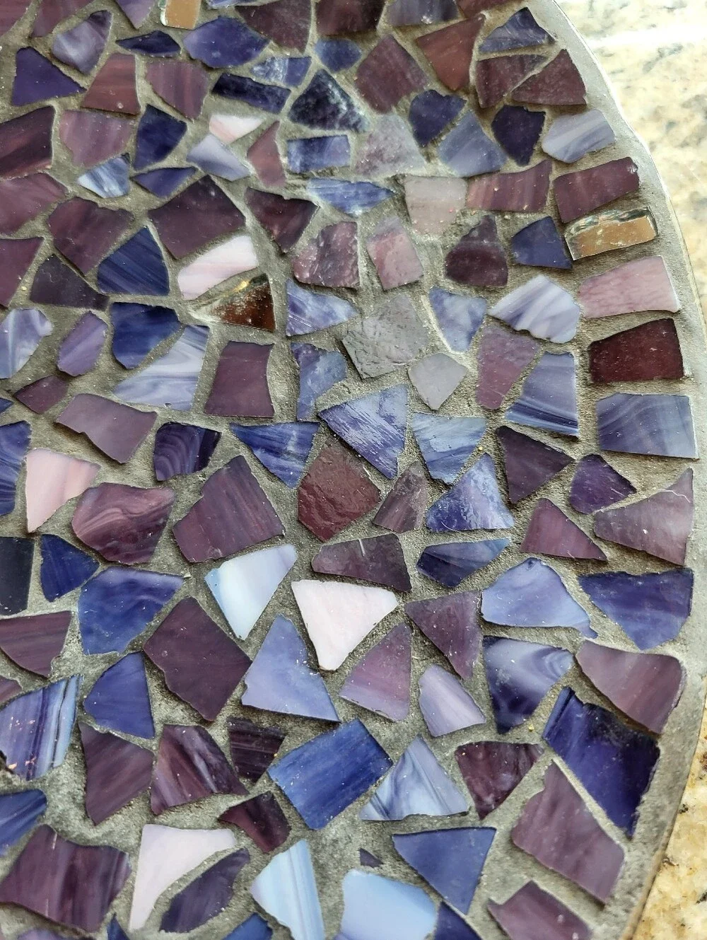 Handmade 13 Inch Mosaic Glass Charger Plate - Purple & Lavender